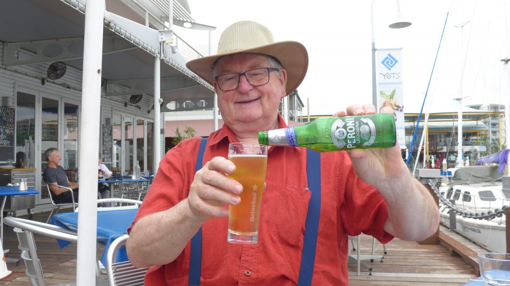 Me pouring a Peroni in Darwin, Austrailia.